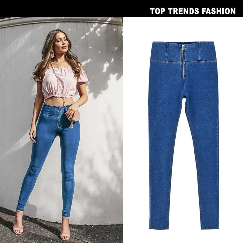 High Waist Lifting Effect Push Up Skinny Jeans