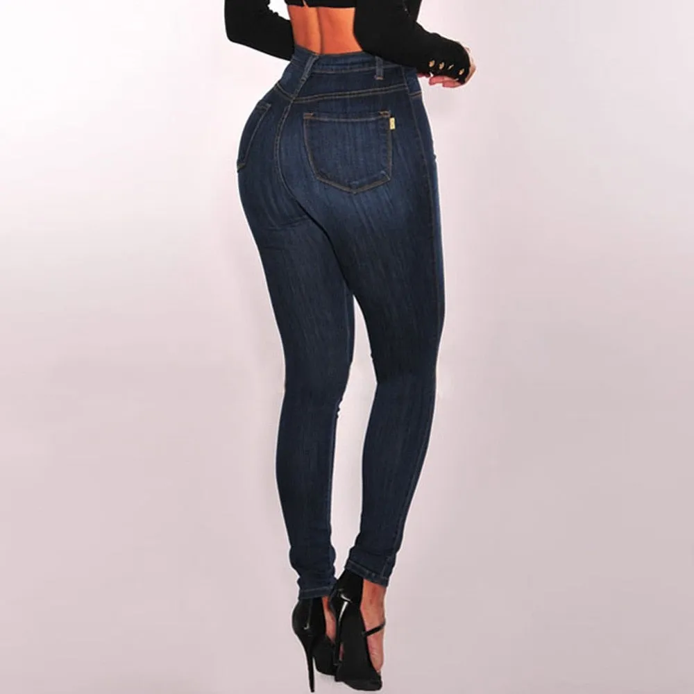 High Waist Stretch Slim Pants