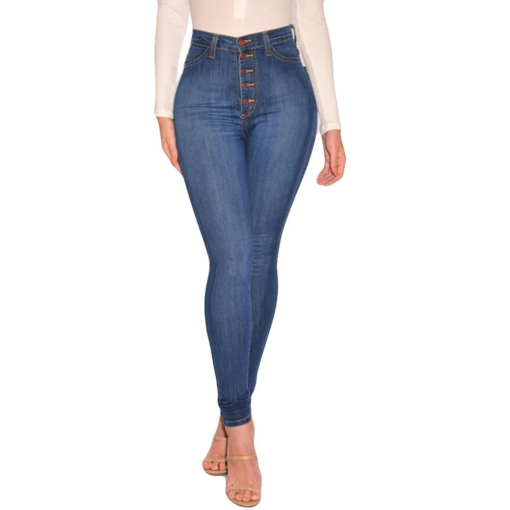 High Waist Stretch Slim Pants