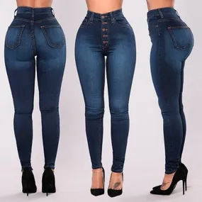 High Waist Stretch Slim Pants