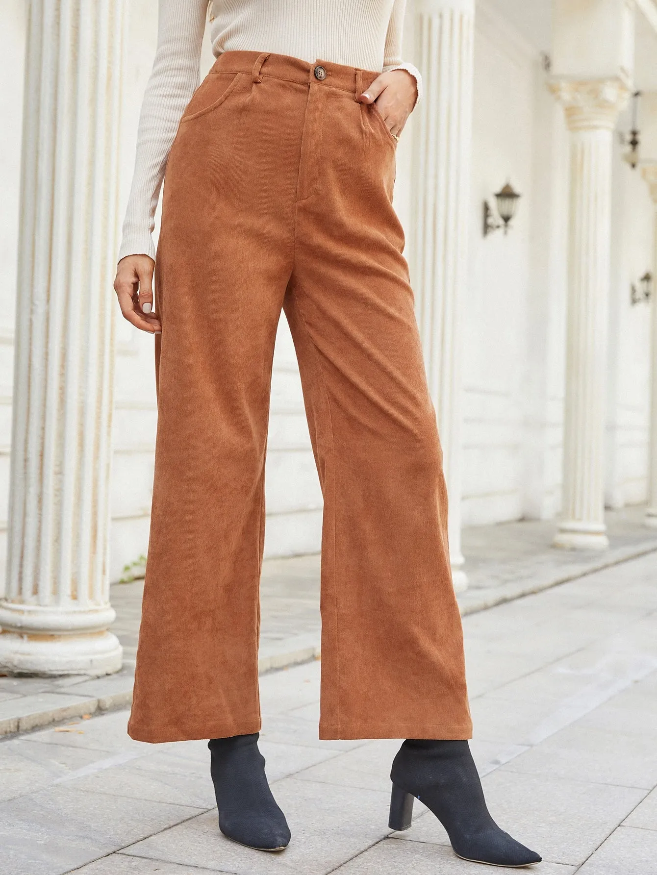 High Waist Wide Leg Pants