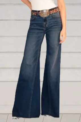 HIGH-WAISTED SLIM FIT WIDE LEG JEANS