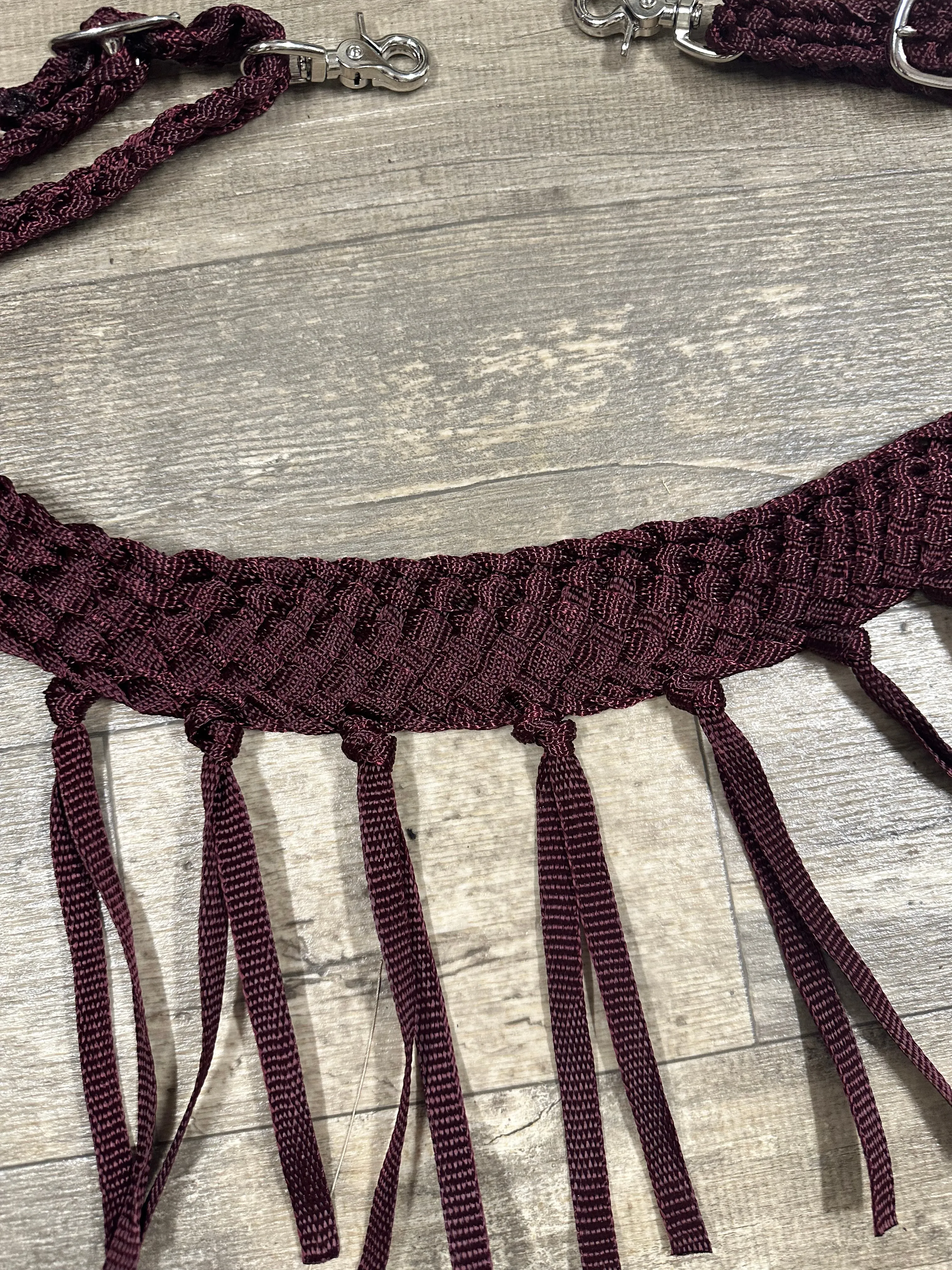 horse tripping  collar mule tape burgundy