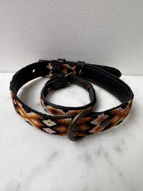 Huichol Fully Embroidered Dog Collar M9