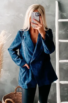 In Charge Now Corduroy Blazer (Dark Navy)
