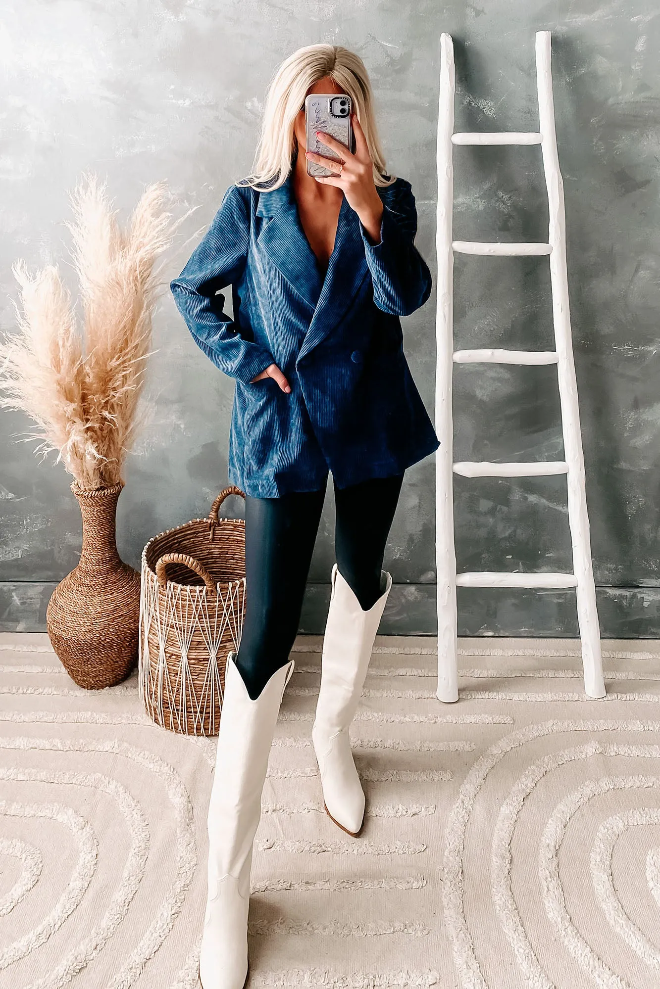 In Charge Now Corduroy Blazer (Dark Navy)