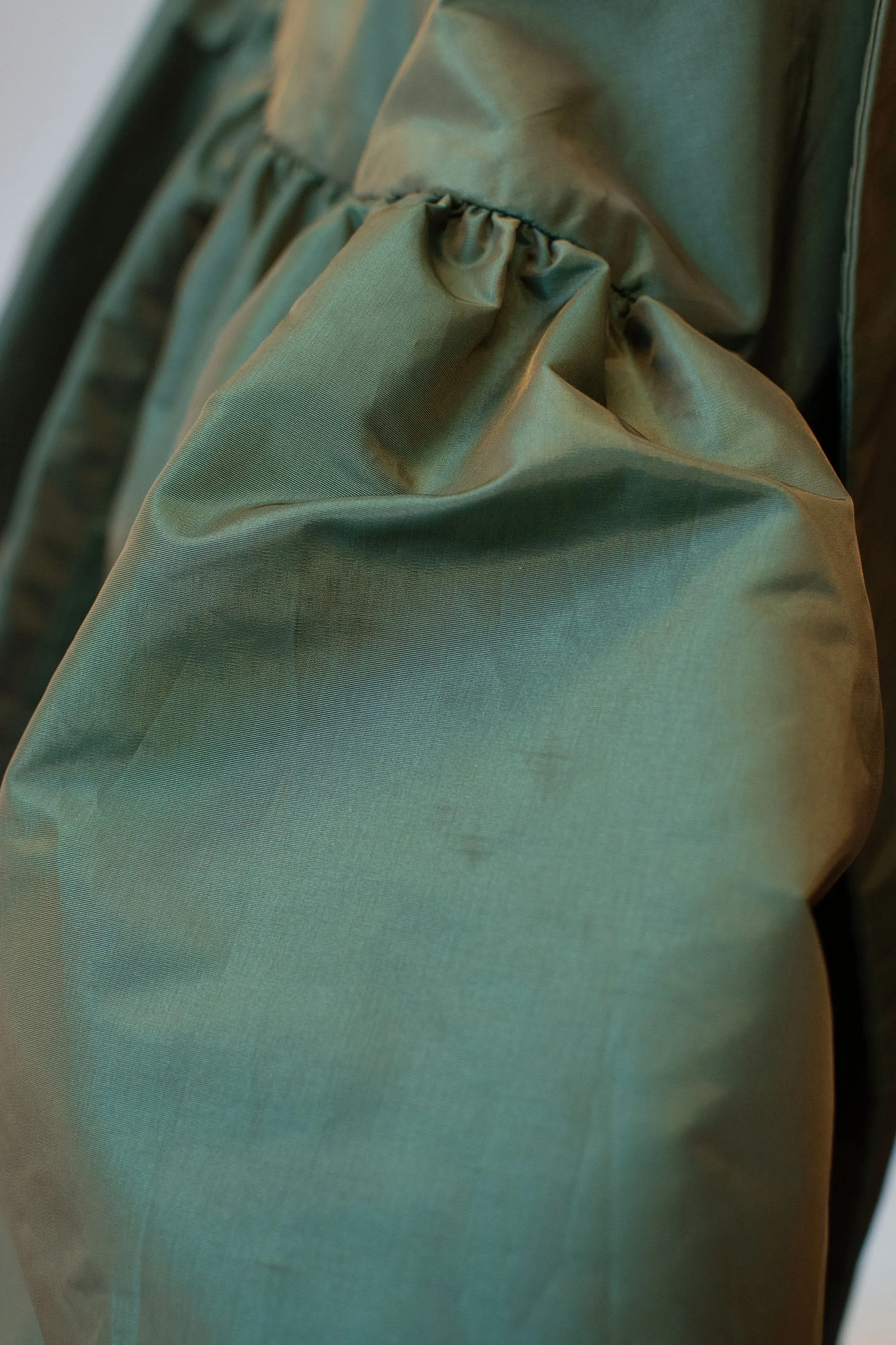 Iridescent Green Evening Coat | Victor Costa