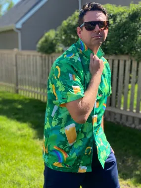 Irish Festival Men's Hawaiian Shirt With Button Closure
