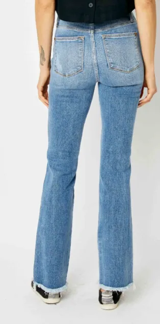 Judy Blue High Waist Destroy Fray Hem Bootcut