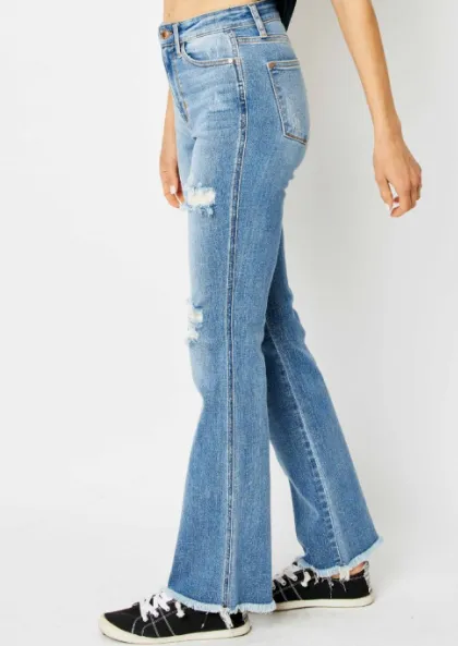 Judy Blue High Waist Destroy Fray Hem Bootcut