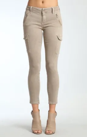 JULIETTE SKINNY CARGO IN LT TAUPE TWILL