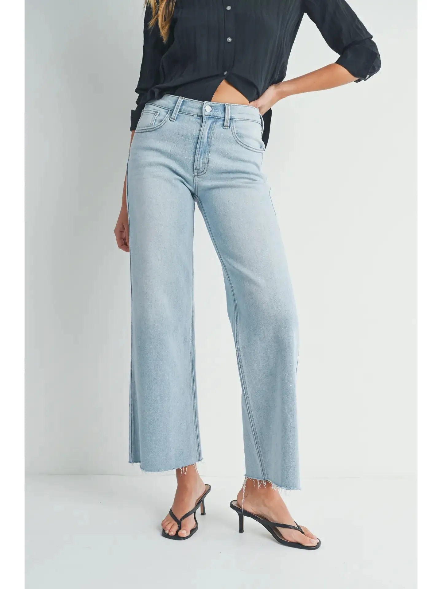 JUST USA WIDE LEG  JEANS ** AVAILABLE IN DARK AND LIGHT WASH