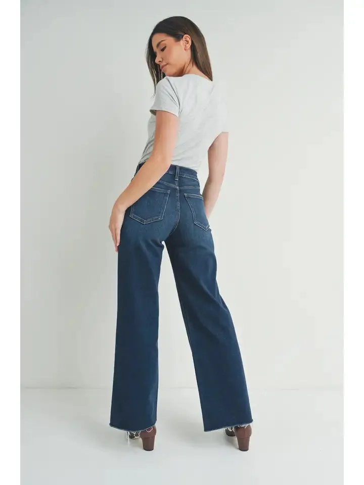 JUST USA WIDE LEG  JEANS ** AVAILABLE IN DARK AND LIGHT WASH