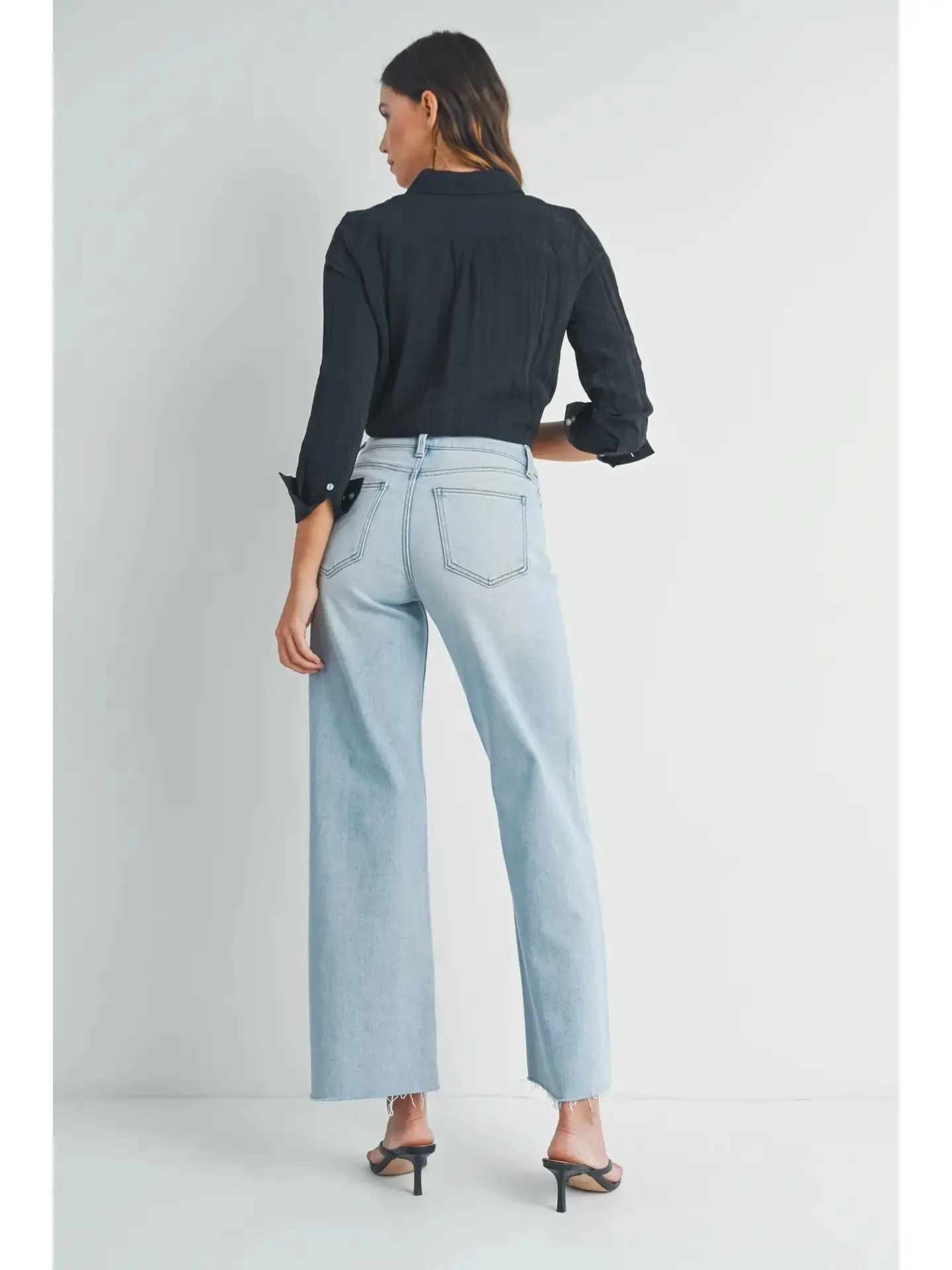 JUST USA WIDE LEG  JEANS ** AVAILABLE IN DARK AND LIGHT WASH