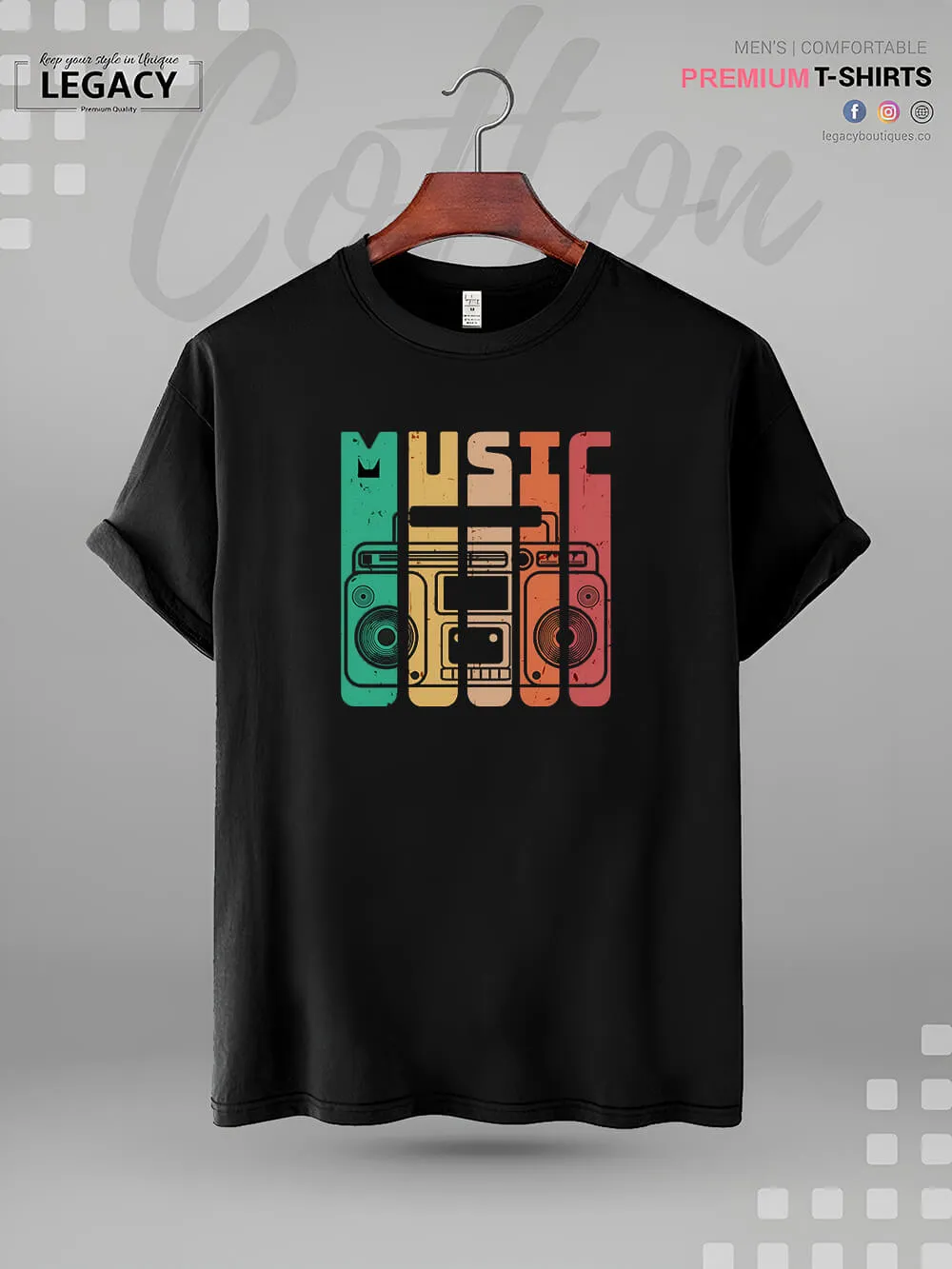 Kaset Music On Printed Mens T shirt at a Resonable Price