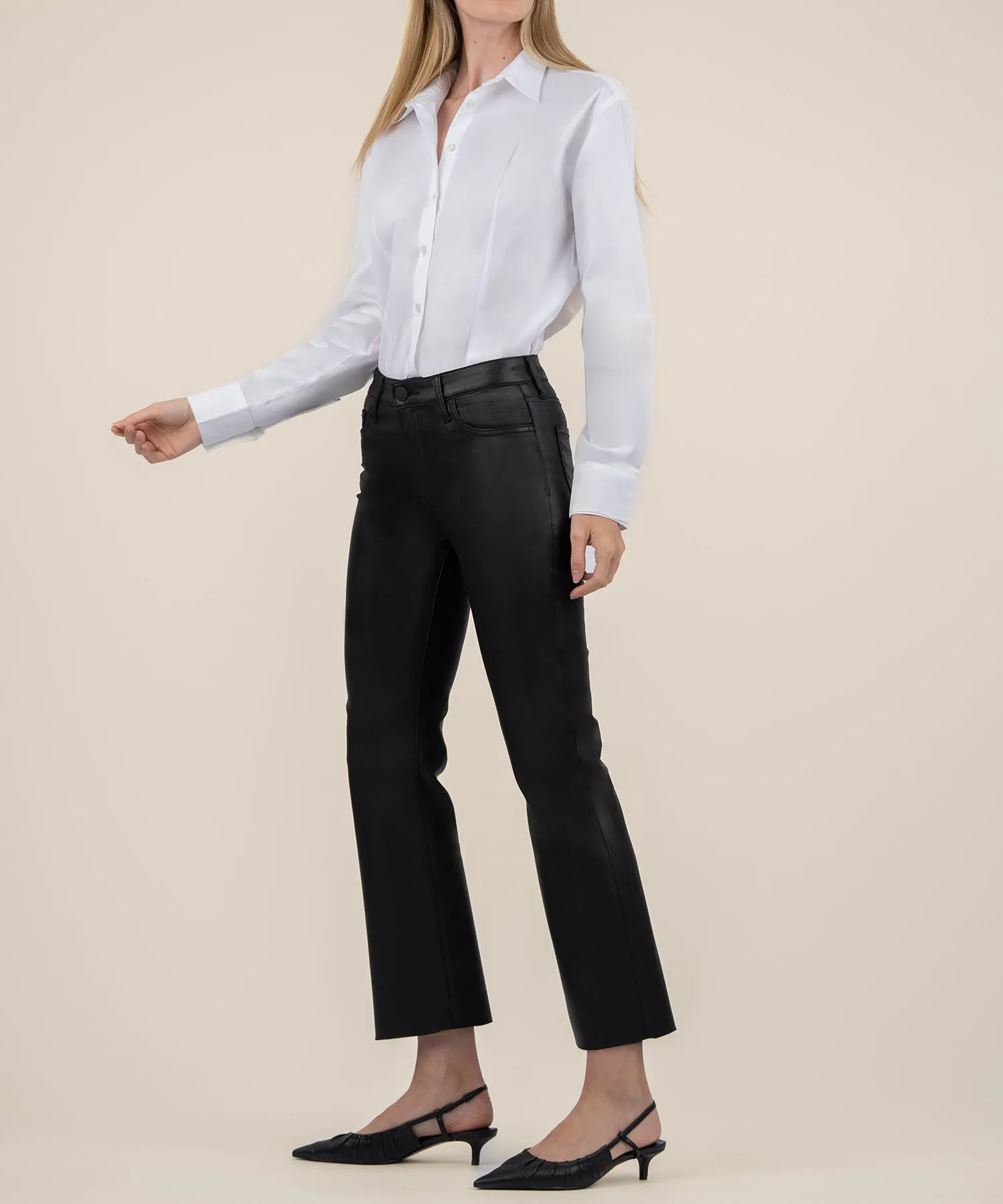 Kelsey Coated High Rise Ankle Flare