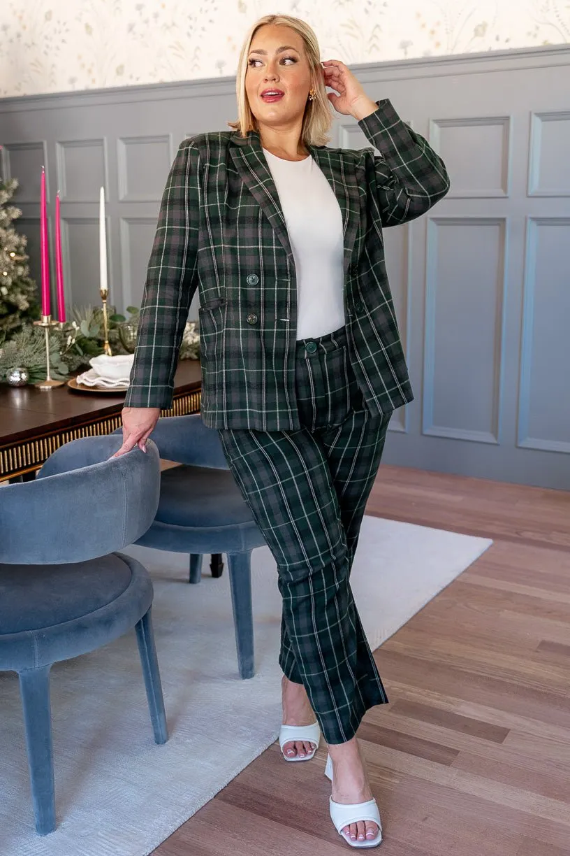 Kennedy Blazer in Green Plaid - FINAL SALE