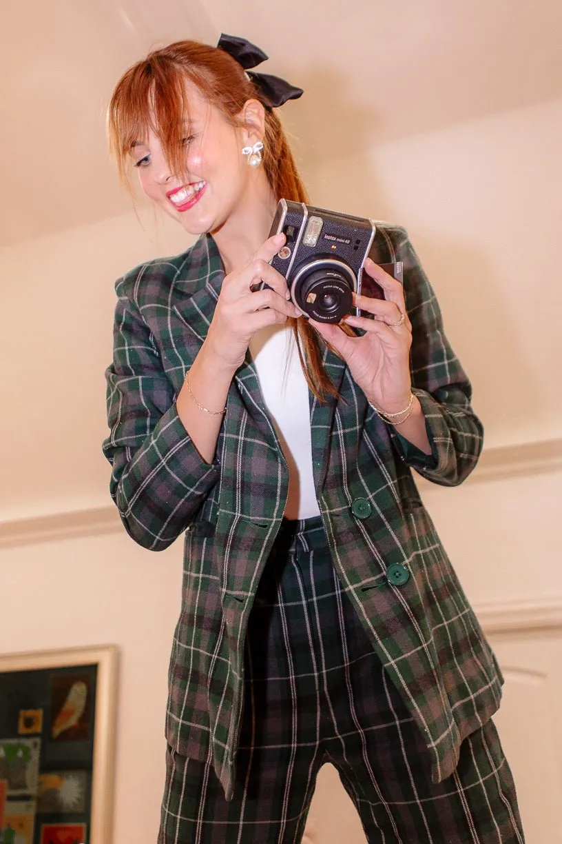 Kennedy Blazer in Green Plaid - FINAL SALE