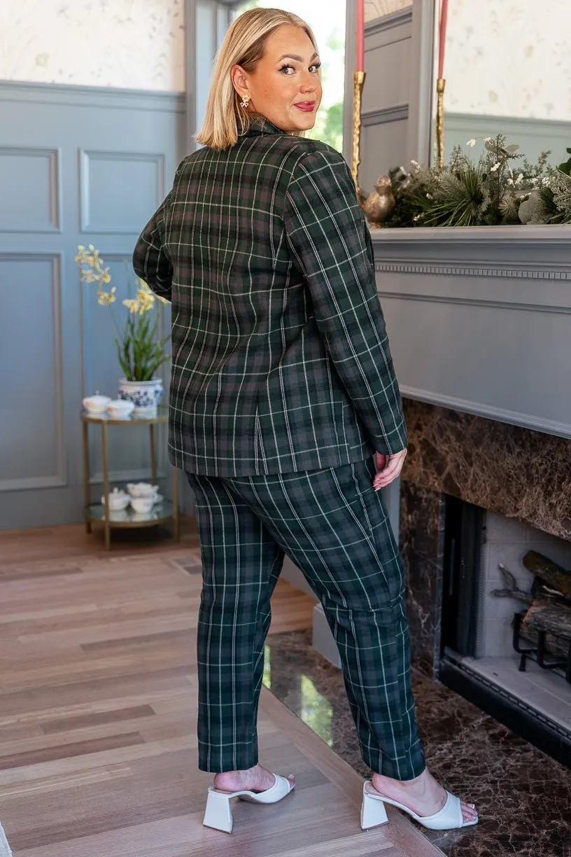 Kennedy Blazer in Green Plaid - FINAL SALE