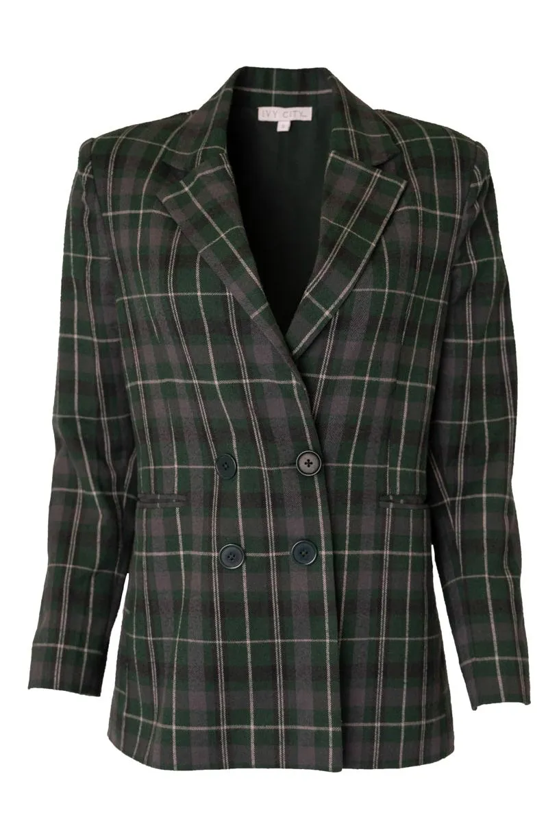 Kennedy Blazer in Green Plaid - FINAL SALE