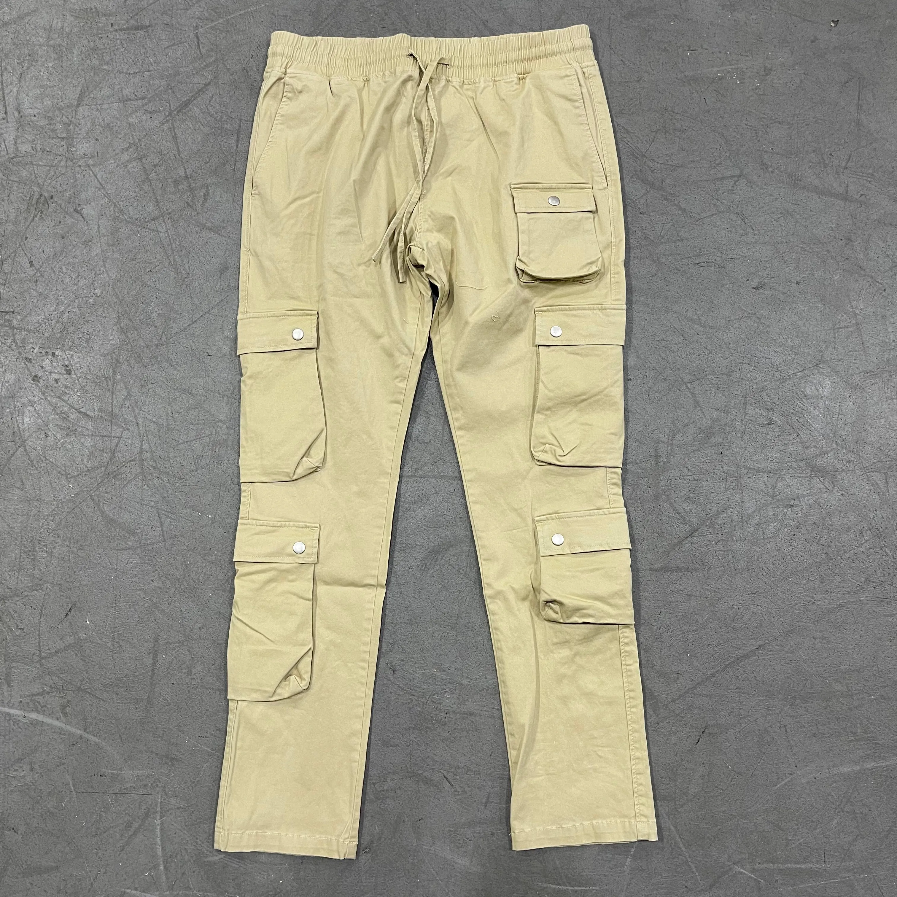Khaki Washed Cargo Pants