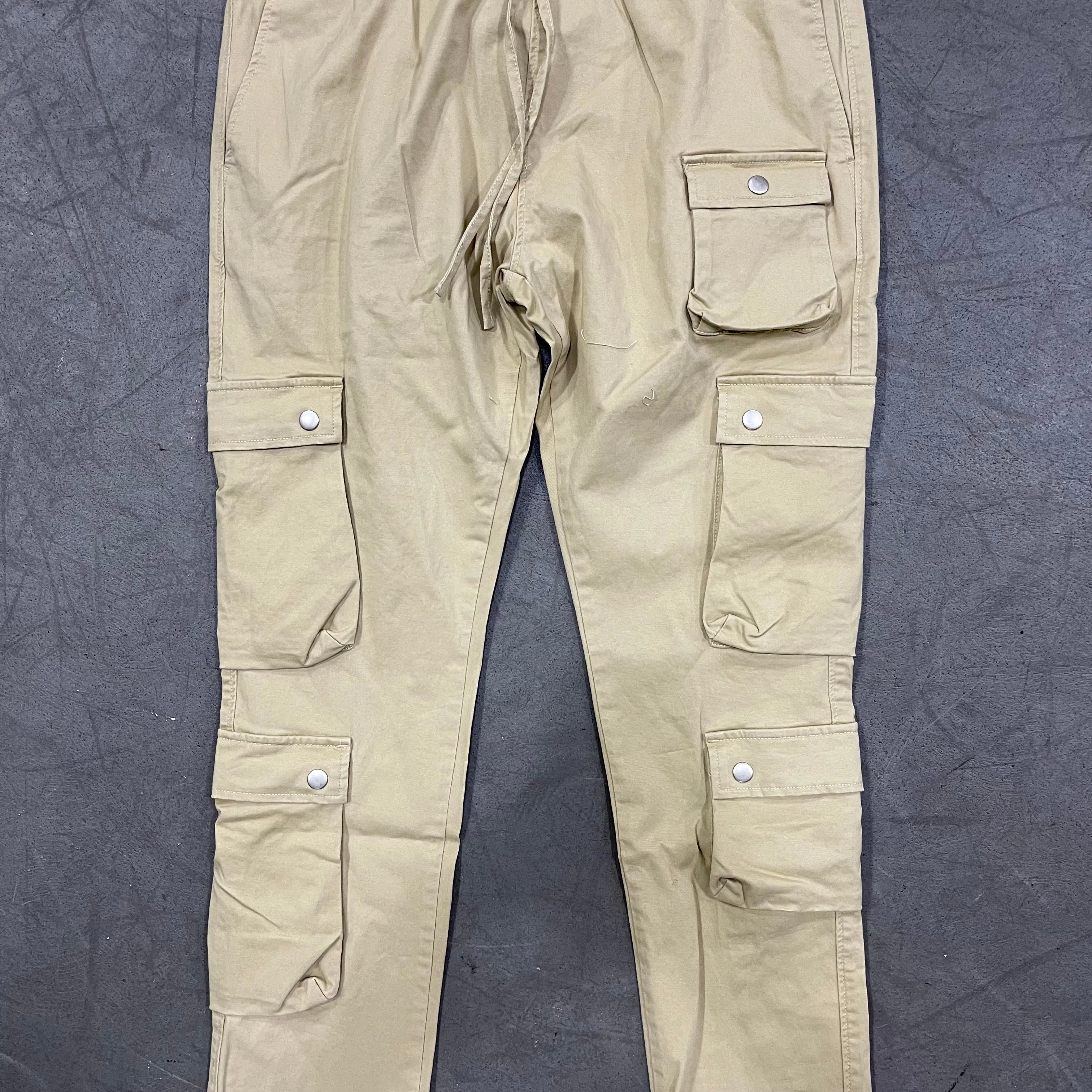 Khaki Washed Cargo Pants