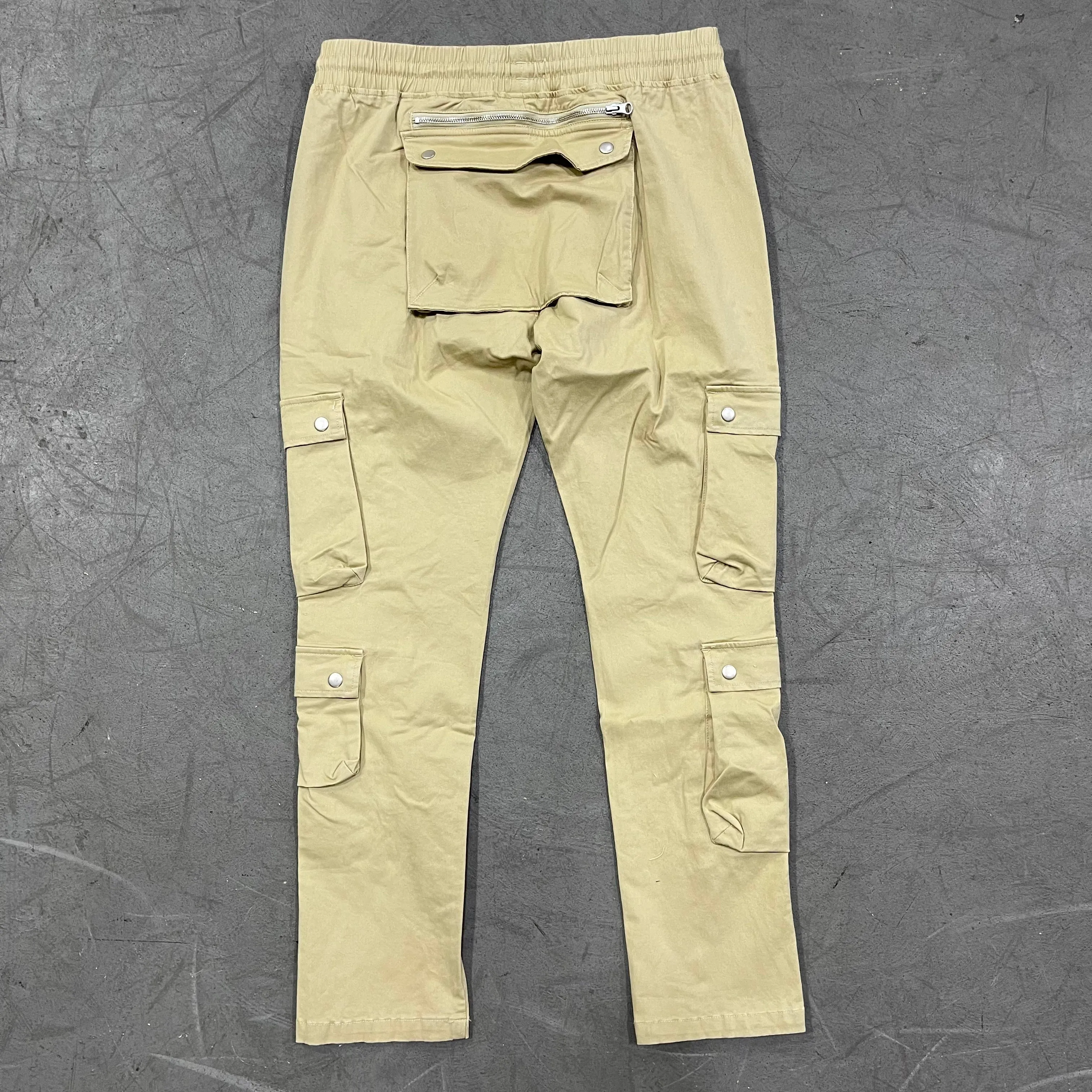 Khaki Washed Cargo Pants