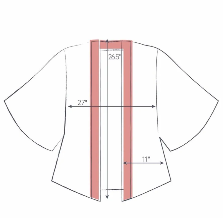 Kimono Jacket Aqua Hummingbird