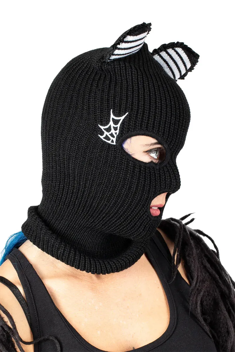 Kitty Cat Ears Embroidered Balaclava Ski Mask