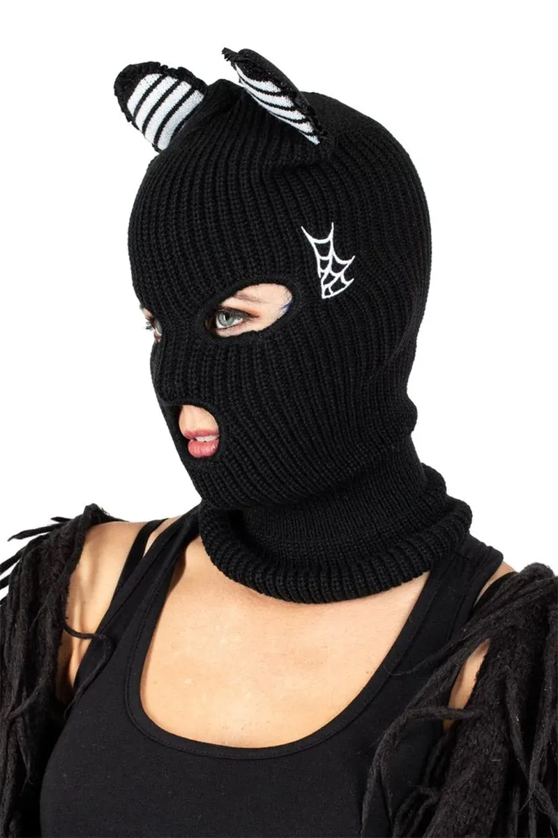 Kitty Cat Ears Embroidered Balaclava Ski Mask