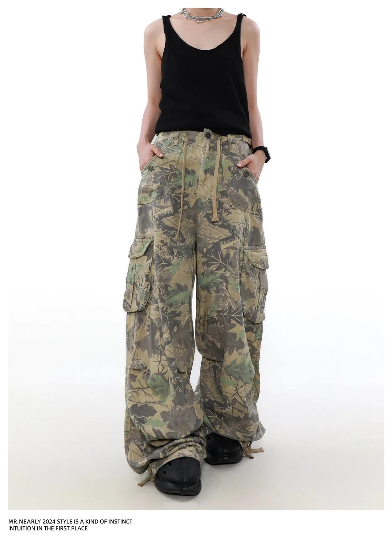 Knot String Camo Cargo Pants