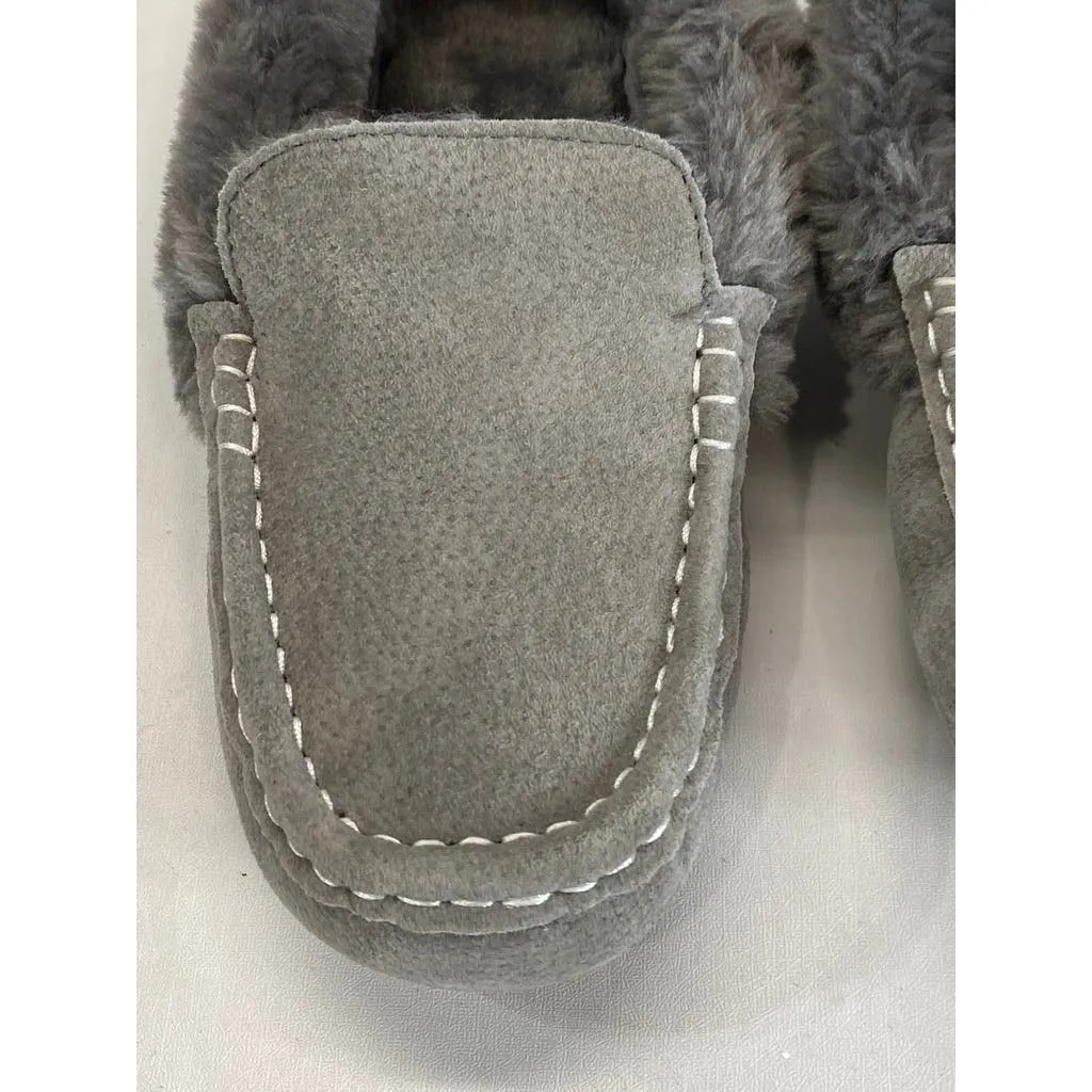 LAMO Women's Charcoal Faux-Fur Aussie Moc-Toe Cirrus Memory Foam Slipper SZ 11