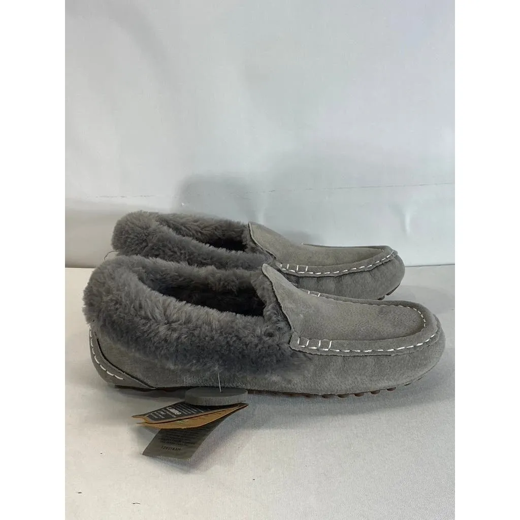 LAMO Women's Charcoal Faux-Fur Aussie Moc-Toe Cirrus Memory Foam Slipper SZ 11