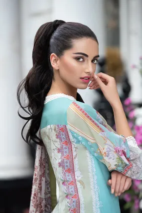 Latest Pakistani printed lawn outfit 2020 online in elegant light colors # E2219