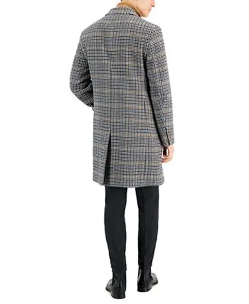 Lauren Ralph Lauren Mens Classic fit Overcoat Coat 40 L Beige Plaid