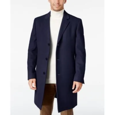 Lauren Ralph Lauren Mens Classic fit Overcoat Coat 44 R Blue Solid