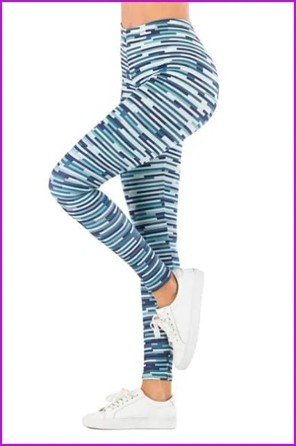 Leaf Printing High Waist Slim Fitness Pants DE111