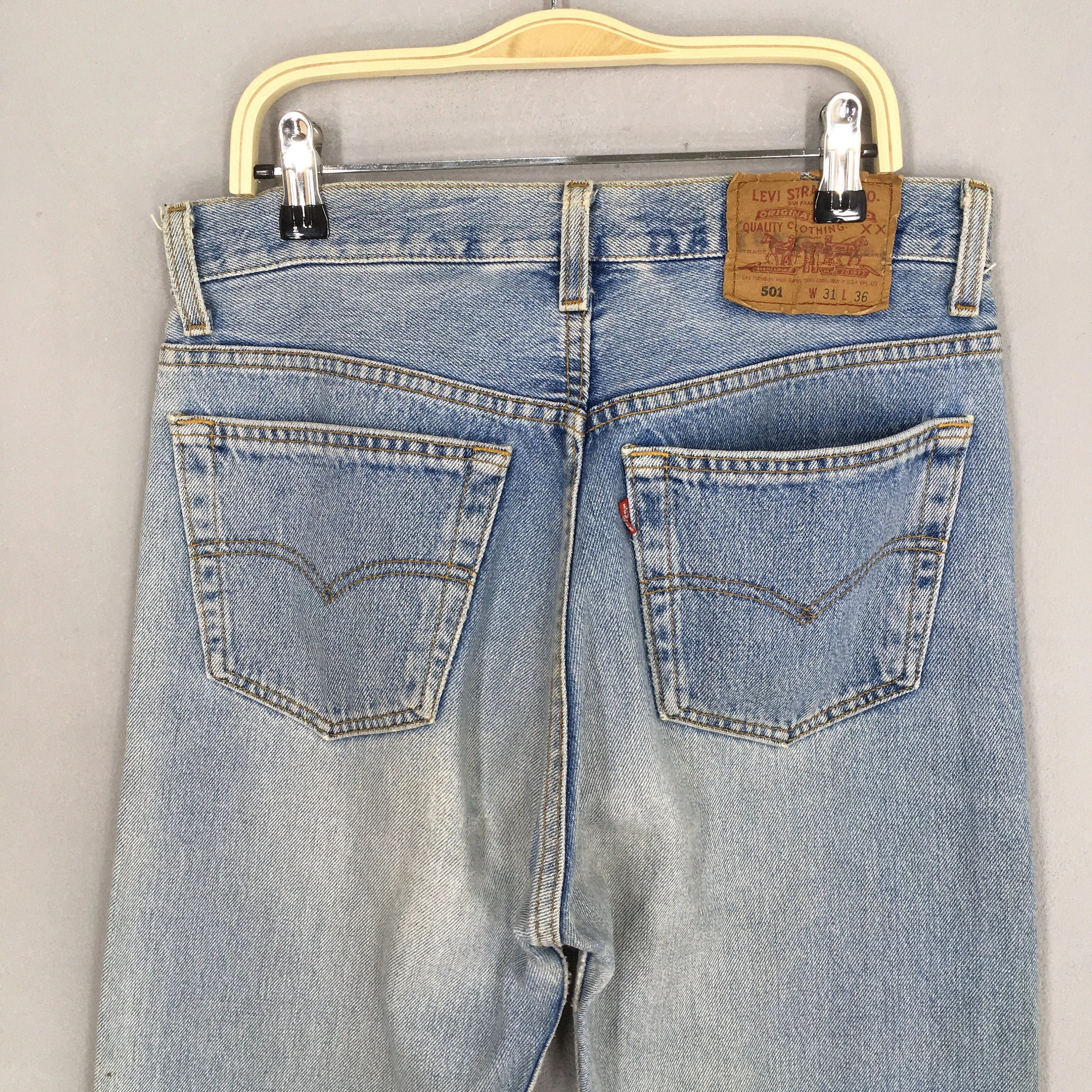 Levi's 501 Faded Dirty Light Wash Jeans Size 28x32.5