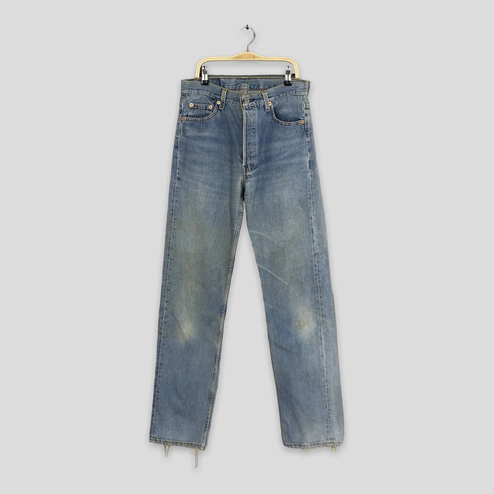 Levi's 501 Faded Dirty Light Wash Jeans Size 28x32.5
