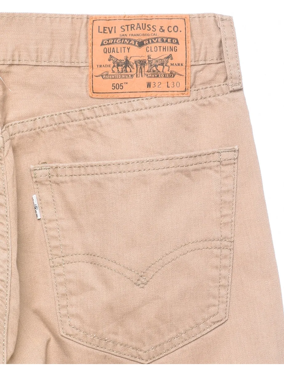 Levi's 505 Beige Straight-Fit Jeans - W32 L30
