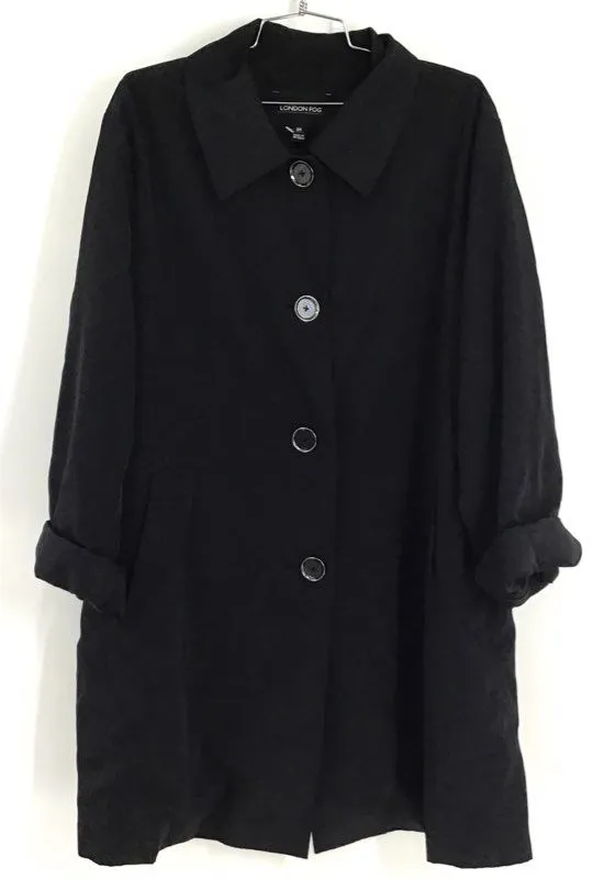 London Fog Women's Black Overcoat - Size 2X