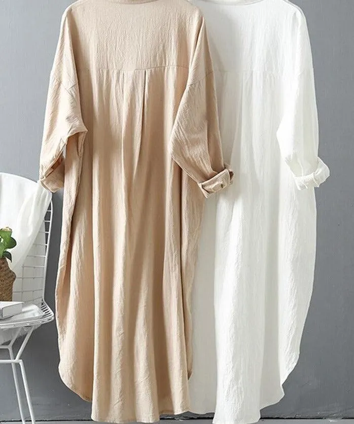 Long sleeve shirt dress for women