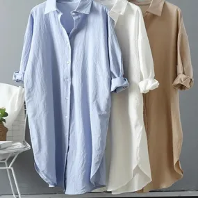 Long sleeve shirt dress for women
