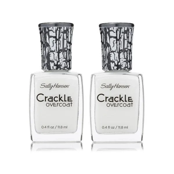 Lot Of 2 - Sally Hansen Crackle Overcoat #01 Snow Blast