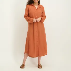Lt Rust Button Dress