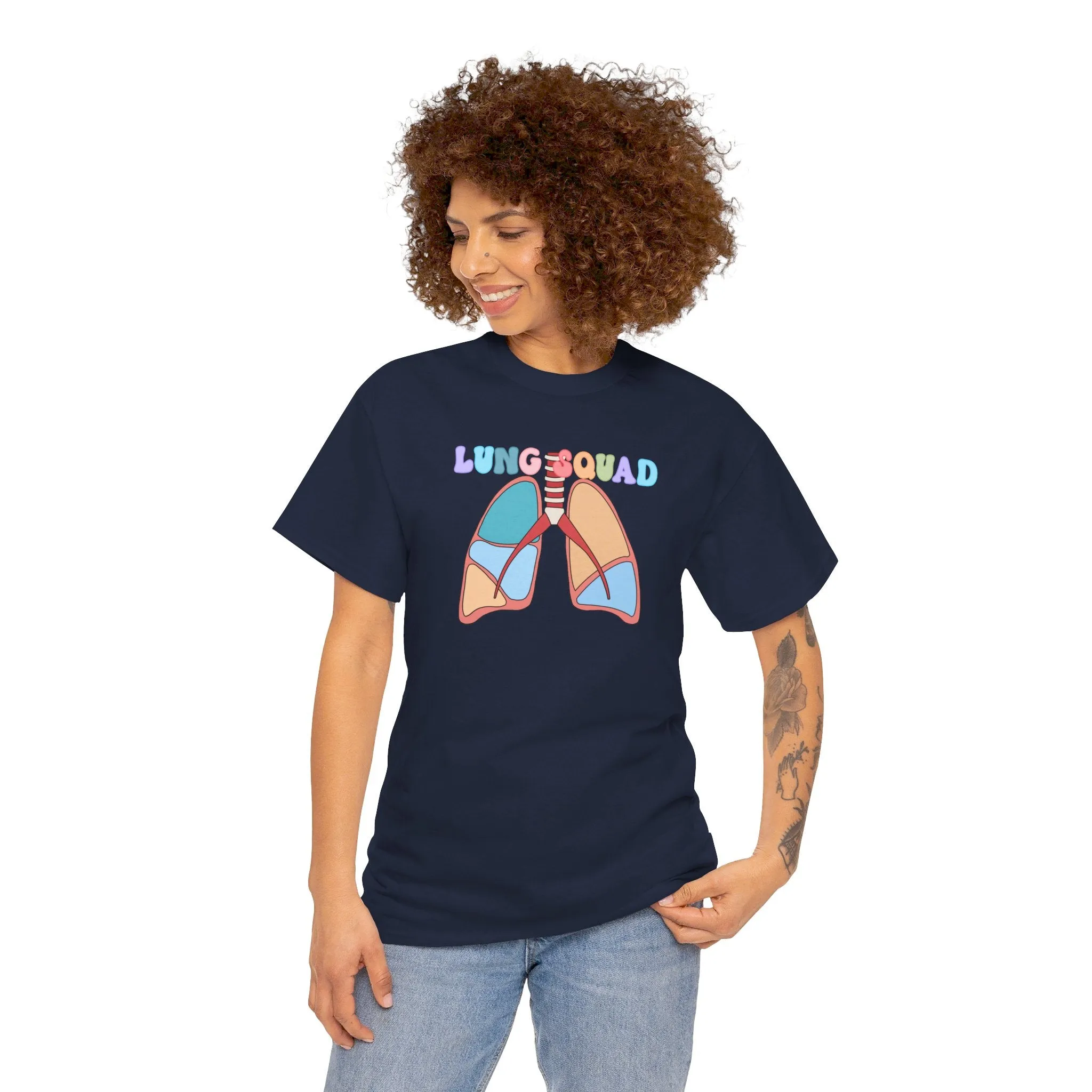 Lung Squad, Anatomical Lungs Shirt, Respiratory Therapy Unisex Heavy Cotton Tee