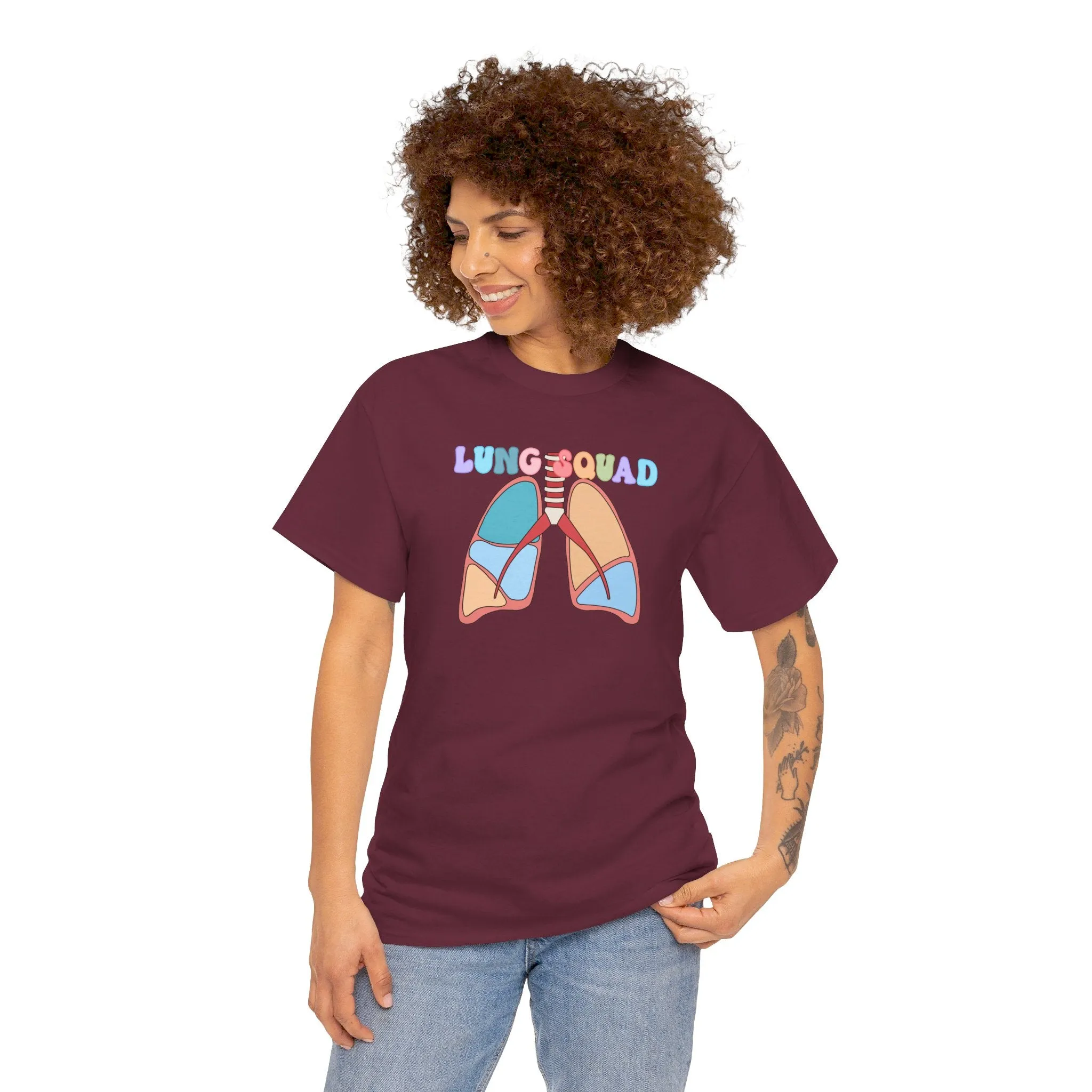 Lung Squad, Anatomical Lungs Shirt, Respiratory Therapy Unisex Heavy Cotton Tee