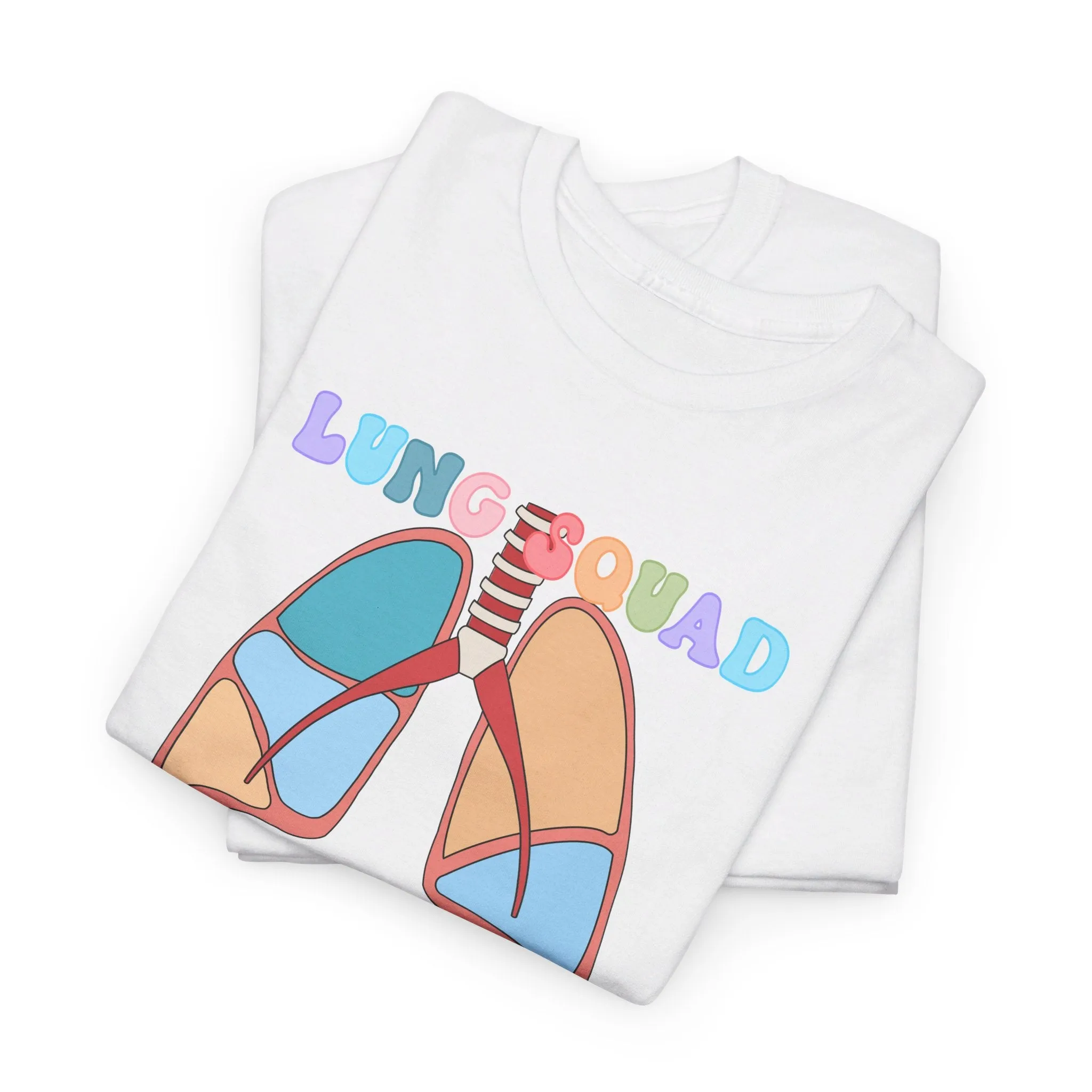 Lung Squad, Anatomical Lungs Shirt, Respiratory Therapy Unisex Heavy Cotton Tee