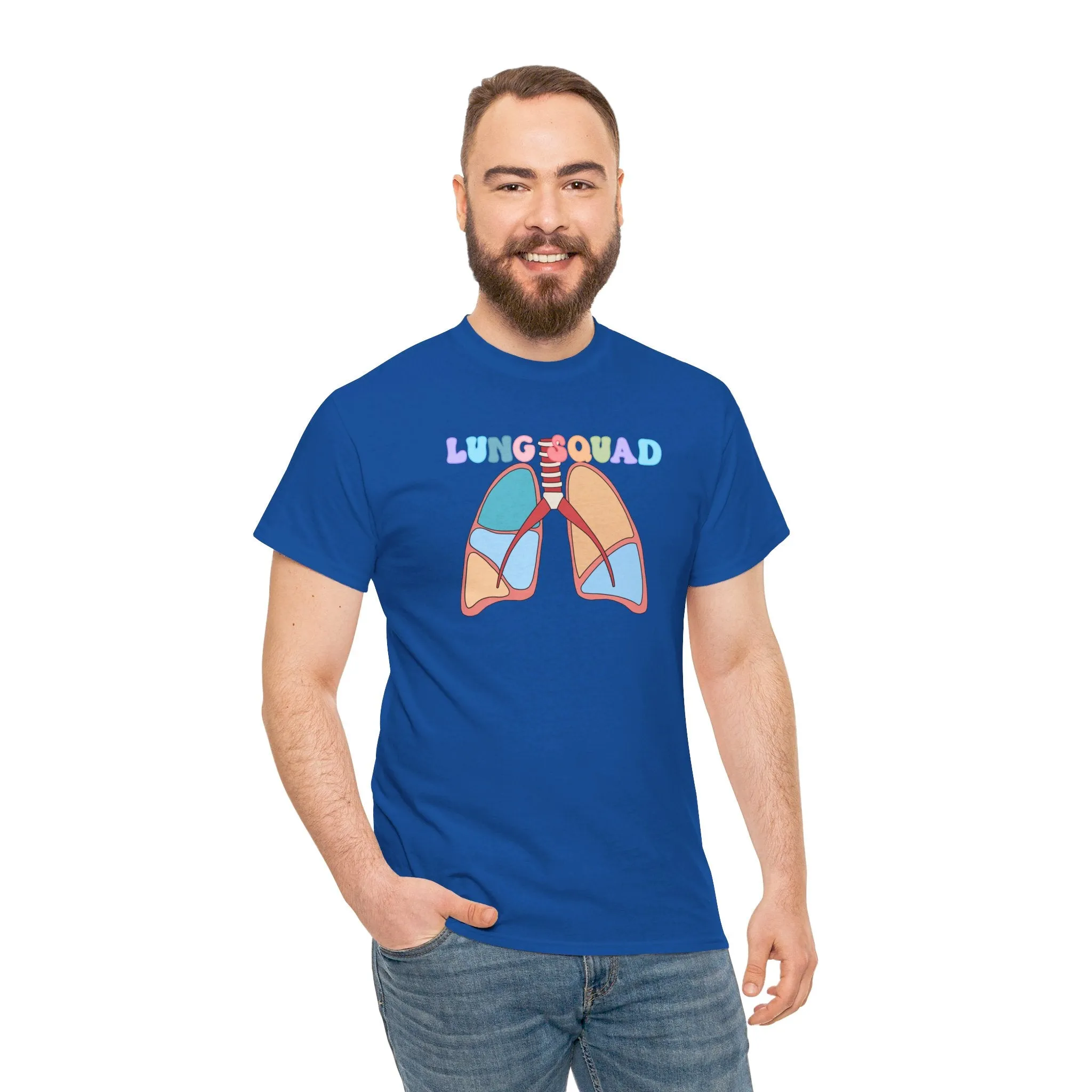 Lung Squad, Anatomical Lungs Shirt, Respiratory Therapy Unisex Heavy Cotton Tee