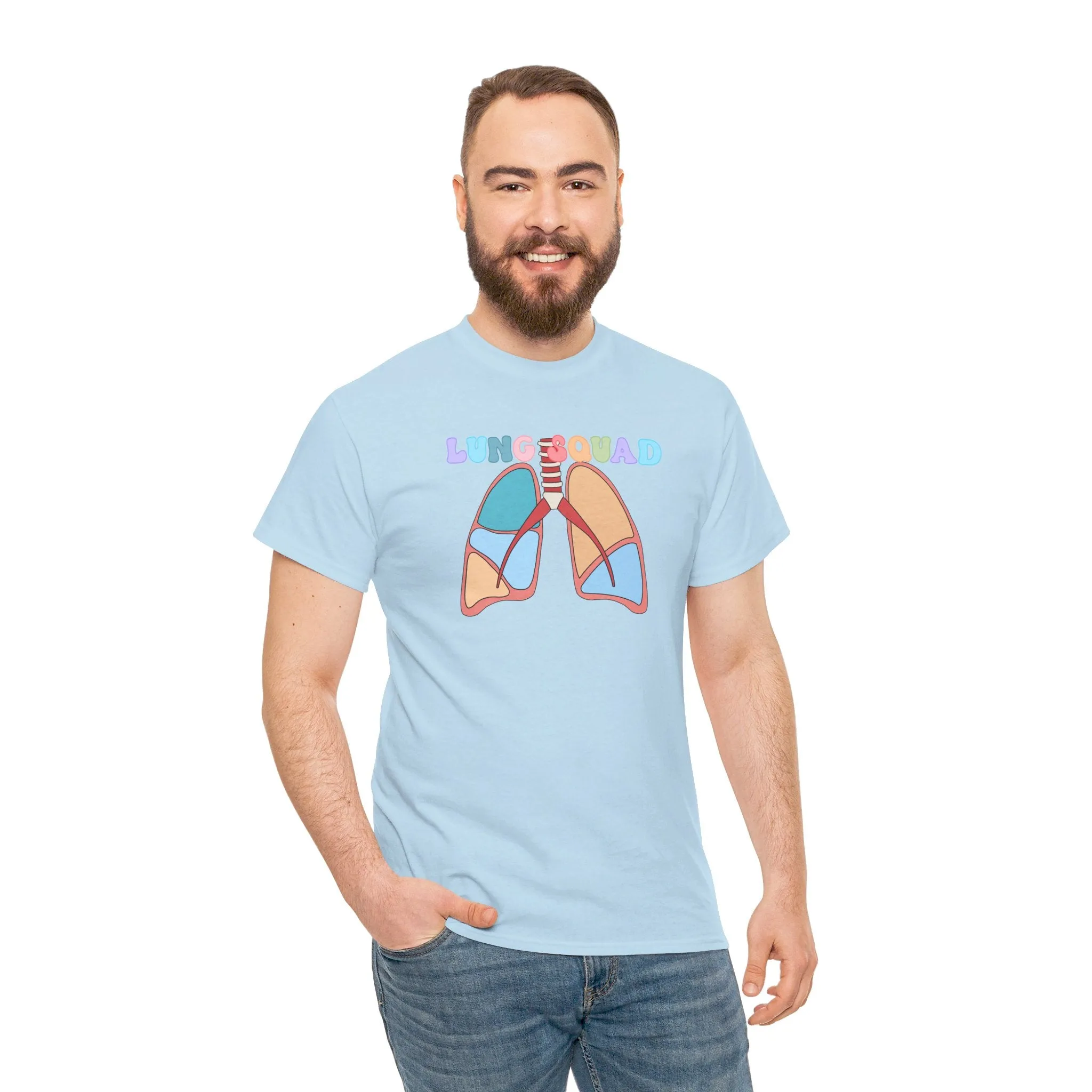 Lung Squad, Anatomical Lungs Shirt, Respiratory Therapy Unisex Heavy Cotton Tee